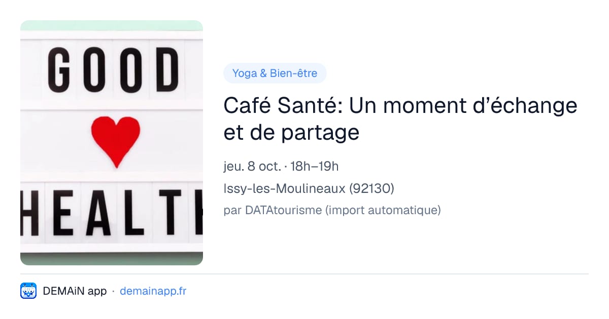 Café Santé: Un moment d’échange et de partage — Issy-les-Moulineaux