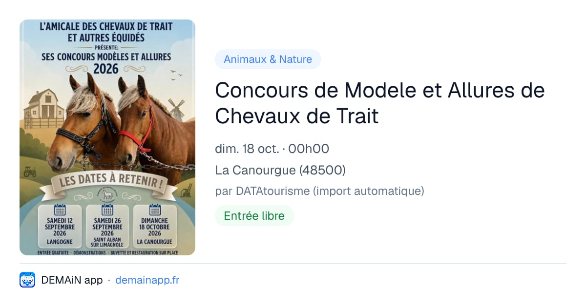Concours de Modele et Allures de Chevaux de Trait — La Canourgue
