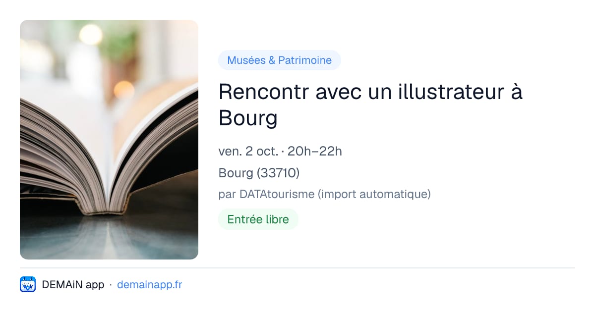 Rencontr avec un illustrateur à Bourg — Bourg