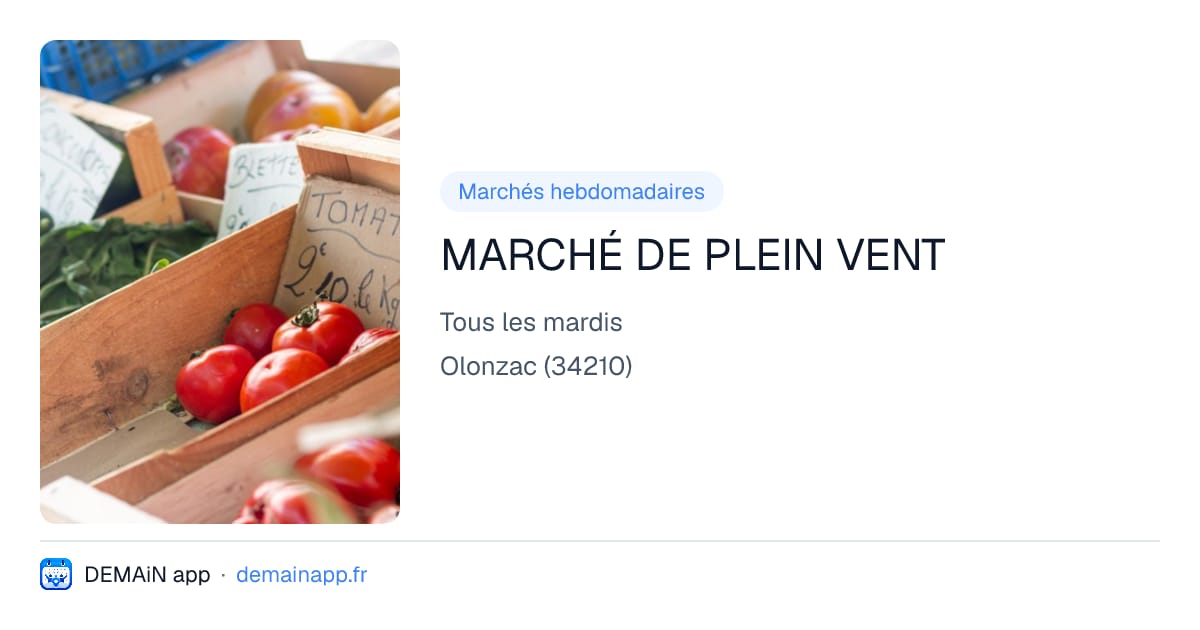 MARCHÉ DE PLEIN VENT — Olonzac