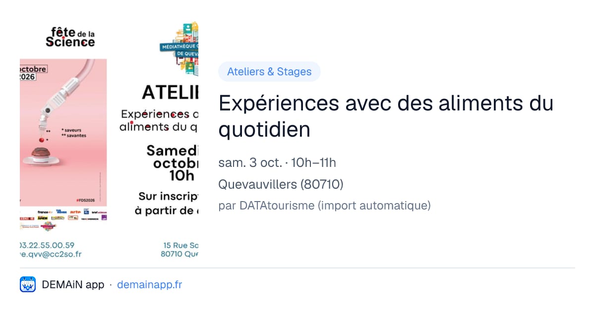 Expériences avec des aliments du quotidien — Quevauvillers