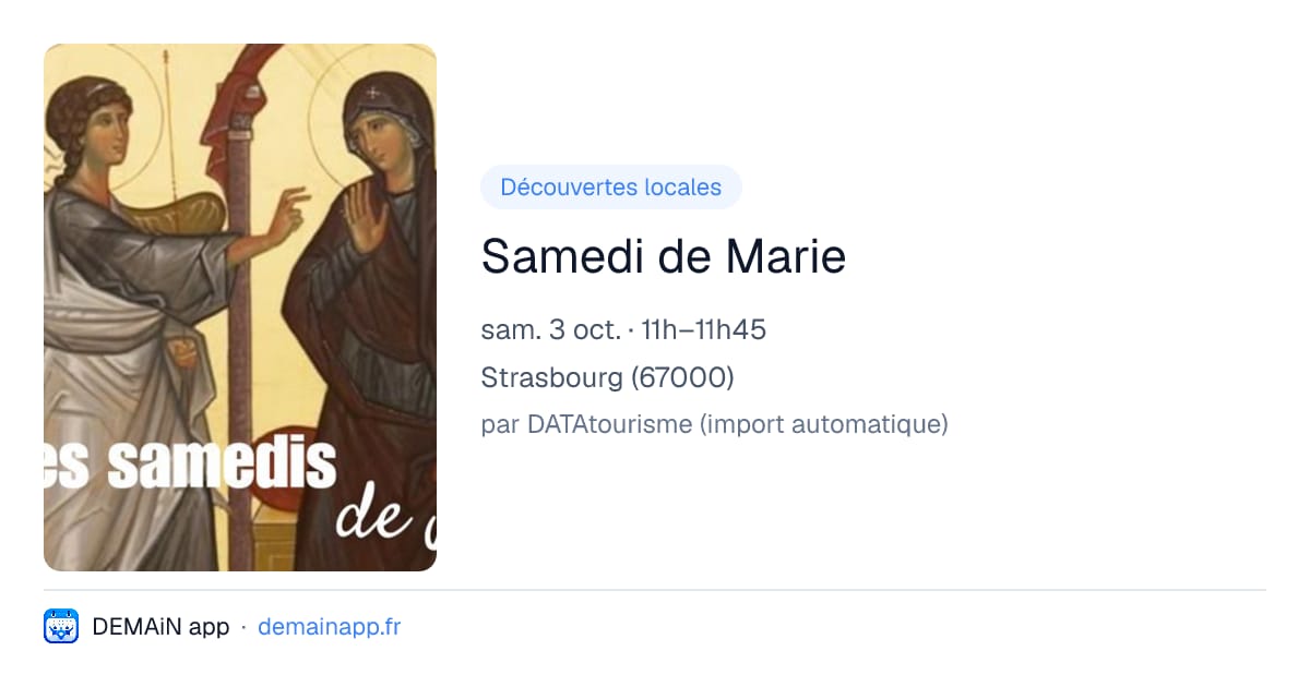 Samedi de Marie — Strasbourg