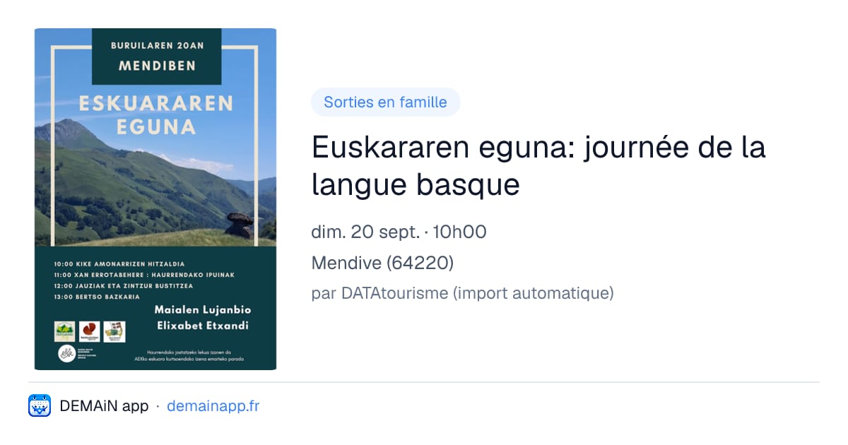 Euskararen eguna: journée de la langue basque — Mendive