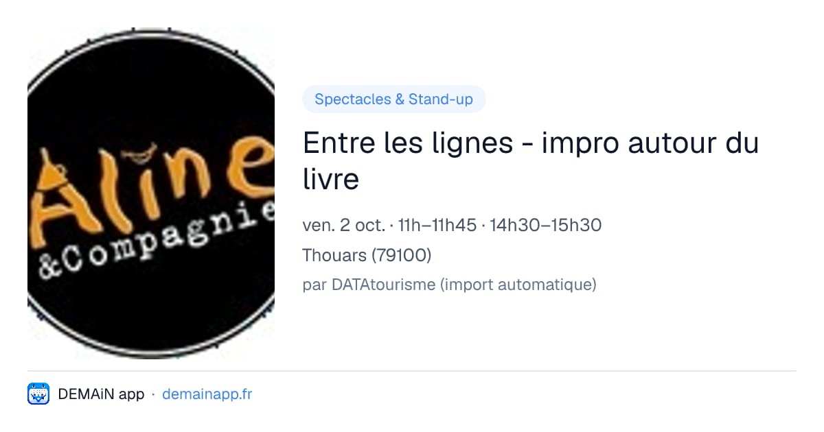 Entre les lignes - impro autour du livre — Thouars