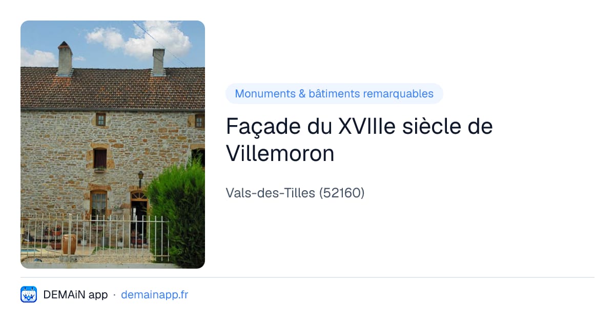 Façade du XVIIIe siècle de Villemoron — Vals-des-Tilles
