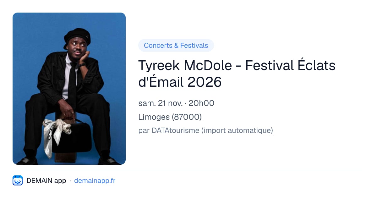 Tyreek McDole - Festival Éclats d'Émail 2026 — Limoges