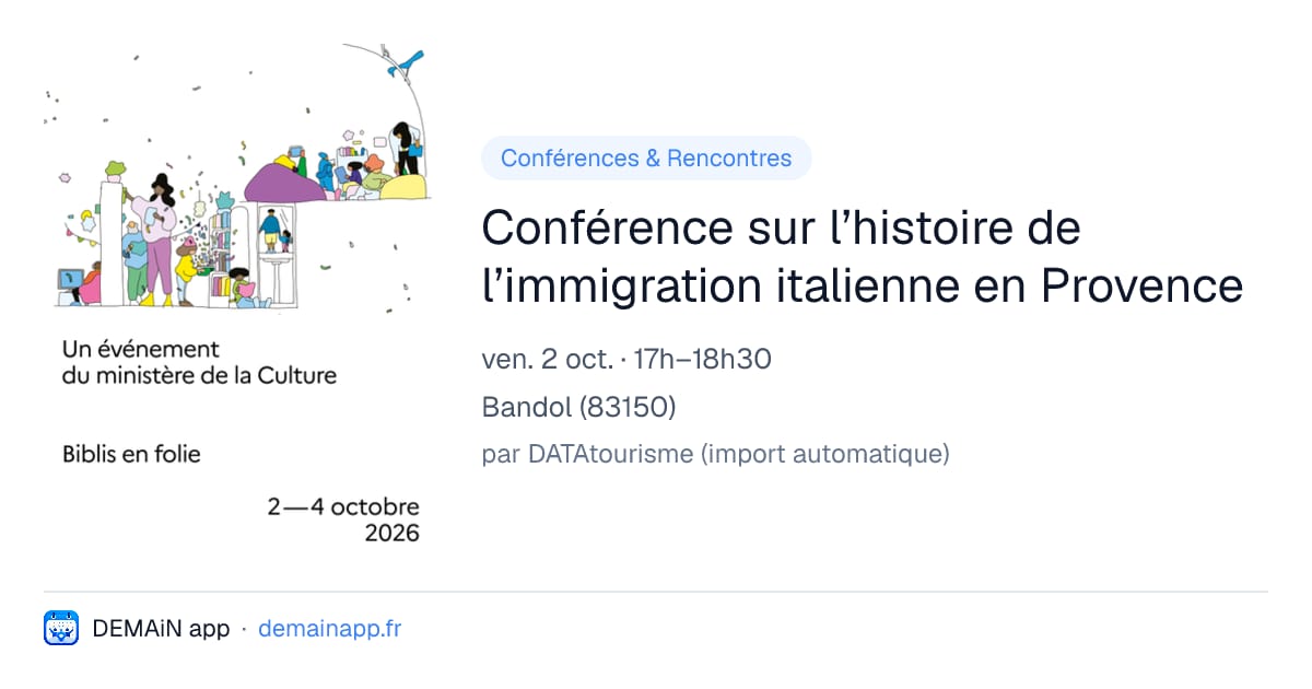 Conférence sur l’histoire de l’immigration italienne en Provence — Bandol