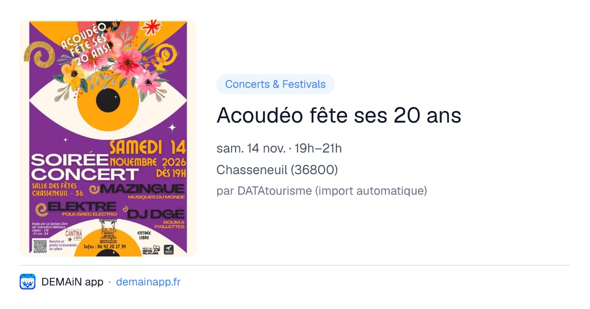 Acoudéo fête ses 20 ans — Chasseneuil