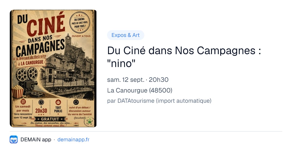 Du Ciné dans Nos Campagnes : "nino" — La Canourgue