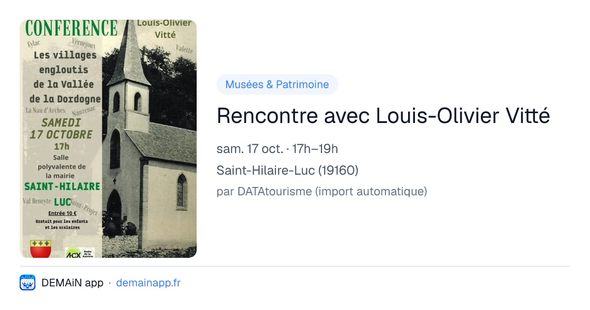 Rencontre avec Louis-Olivier Vitté — Saint-Hilaire-Luc