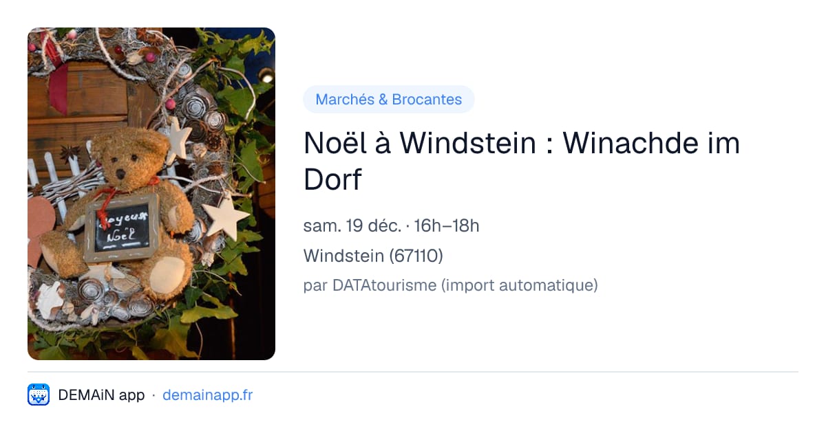 Noël à Windstein : Winachde im Dorf — Windstein