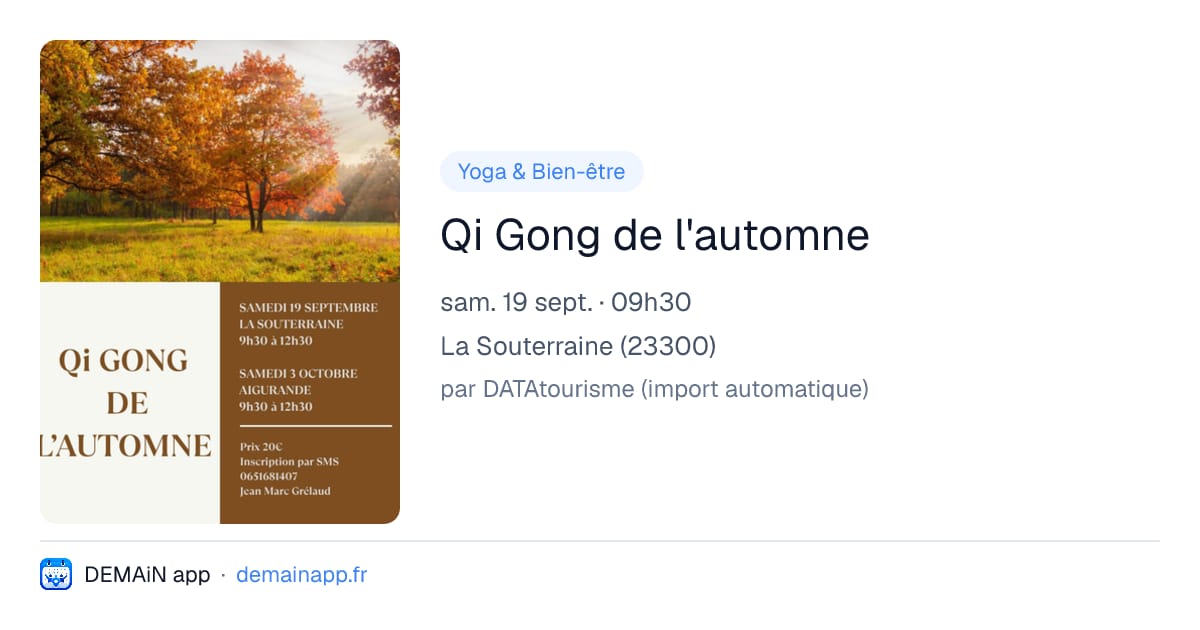 Qi Gong de l'automne — La Souterraine