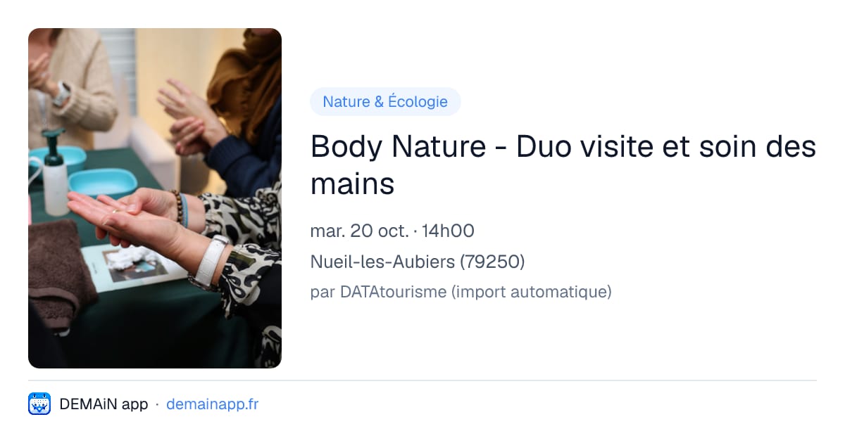 Body Nature - Duo visite et soin des mains — Nueil-les-Aubiers