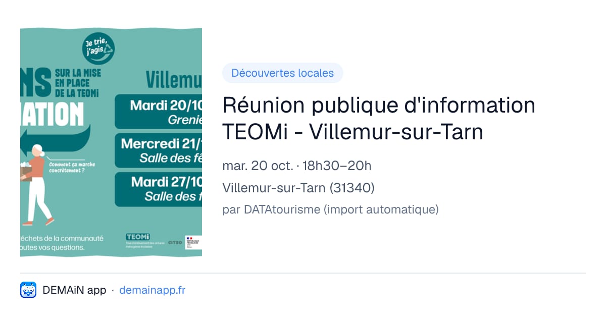 Réunion publique d'information TEOMi - Villemur-sur-Tarn — Villemur-sur-Tarn