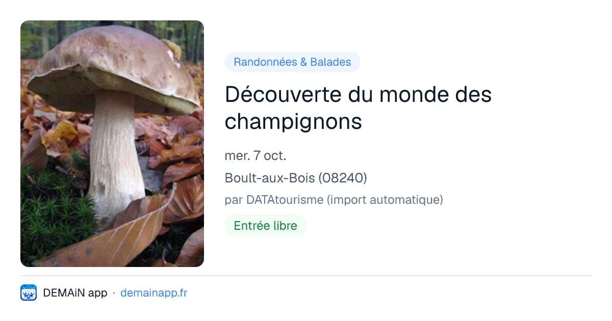 Découverte du monde des champignons — Boult-aux-Bois