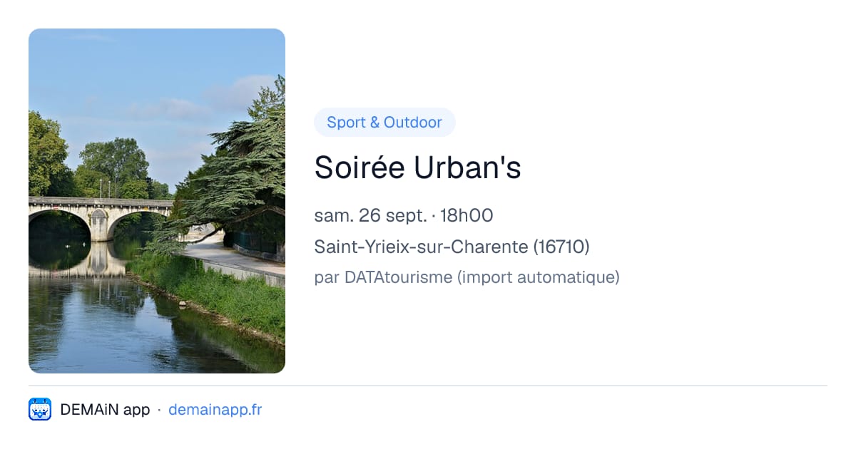 Soirée Urban's — Saint-Yrieix-sur-Charente