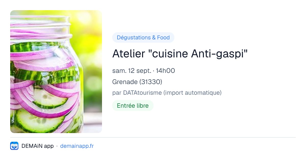 Atelier "cuisine Anti-gaspi" — Grenade