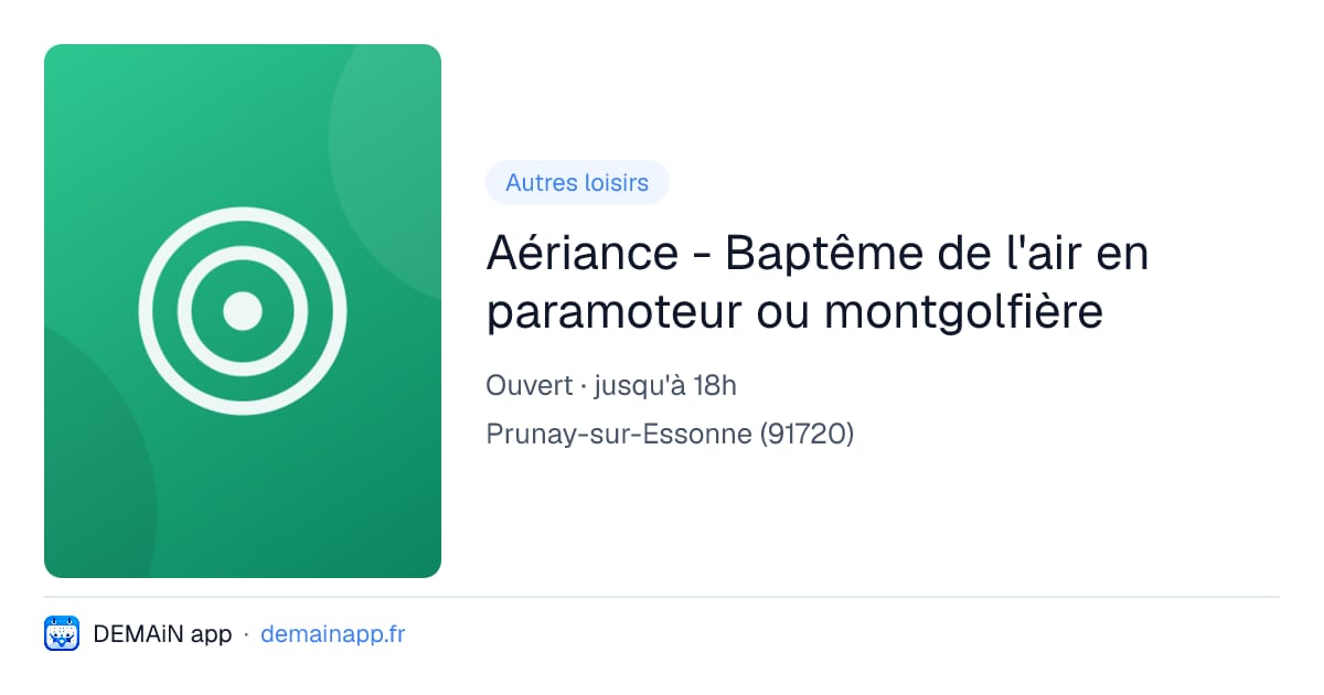 Aériance - Baptême de l'air en paramoteur ou montgolfière — Prunay-sur-Essonne