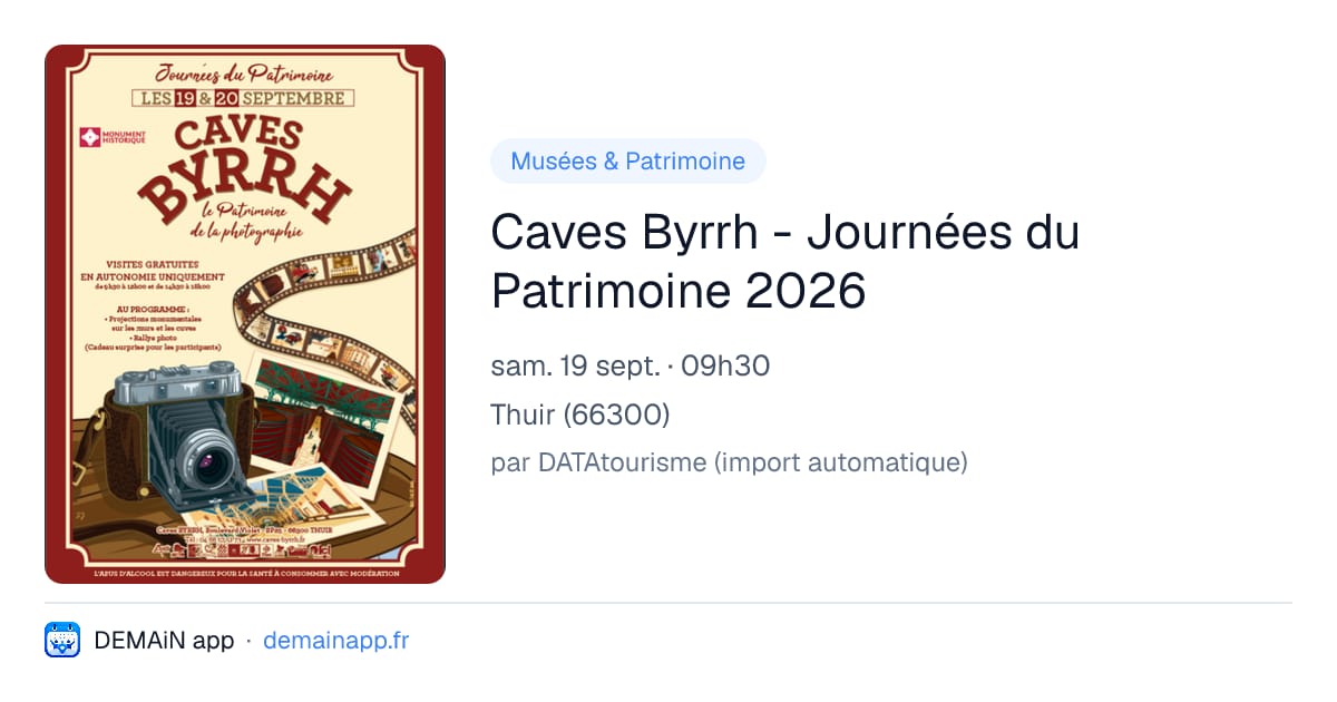 Caves Byrrh - Journées du Patrimoine 2026 — Thuir
