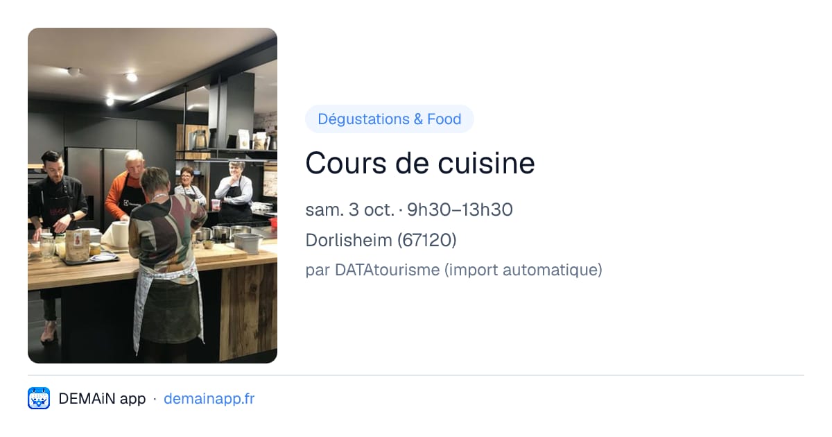Cours de cuisine — Dorlisheim
