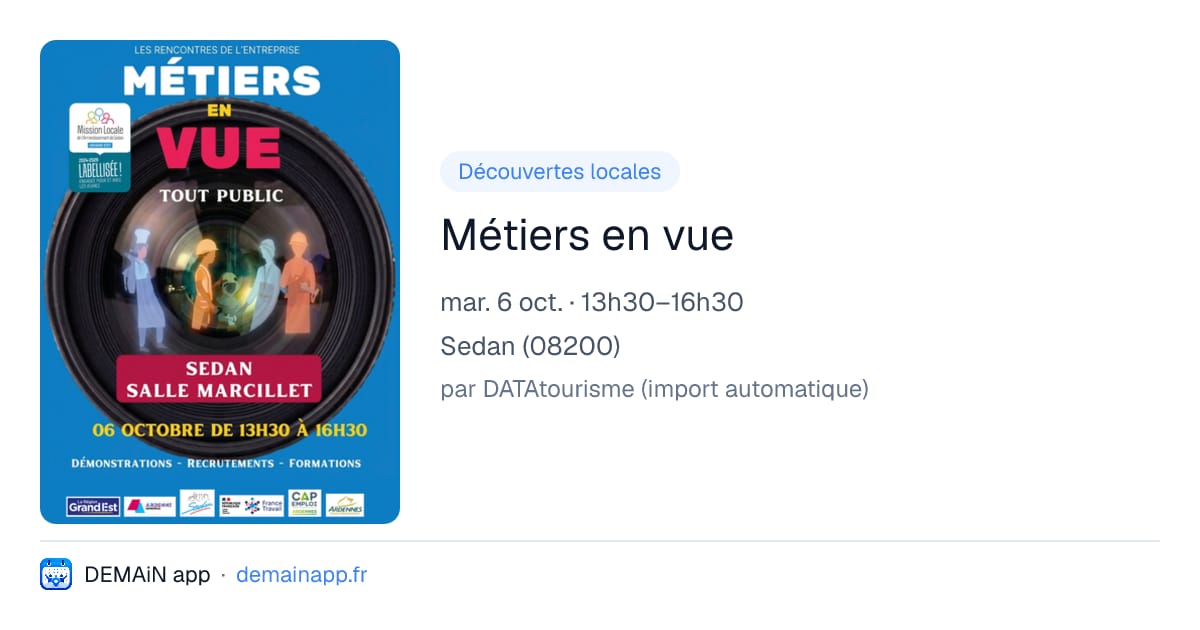 Métiers en vue — Sedan