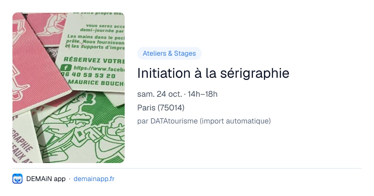 Initiation à la sérigraphie — Paris