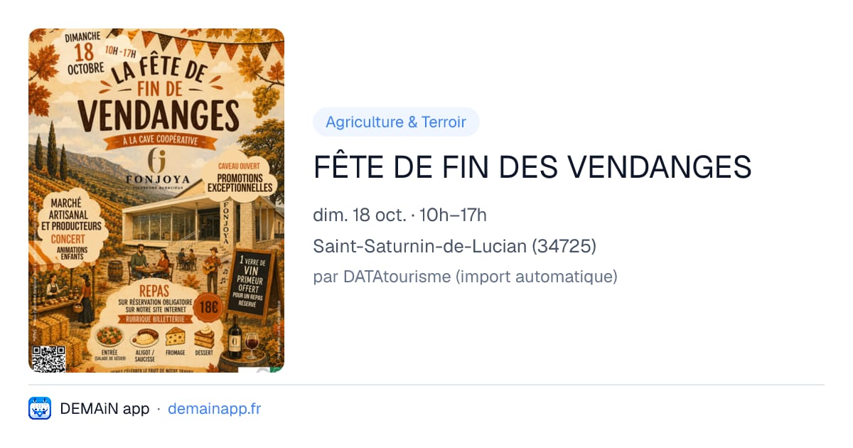FÊTE DE FIN DES VENDANGES — Saint-Saturnin-de-Lucian
