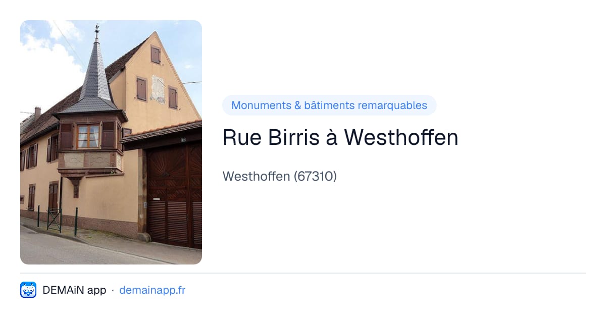 Rue Birris à Westhoffen — Westhoffen