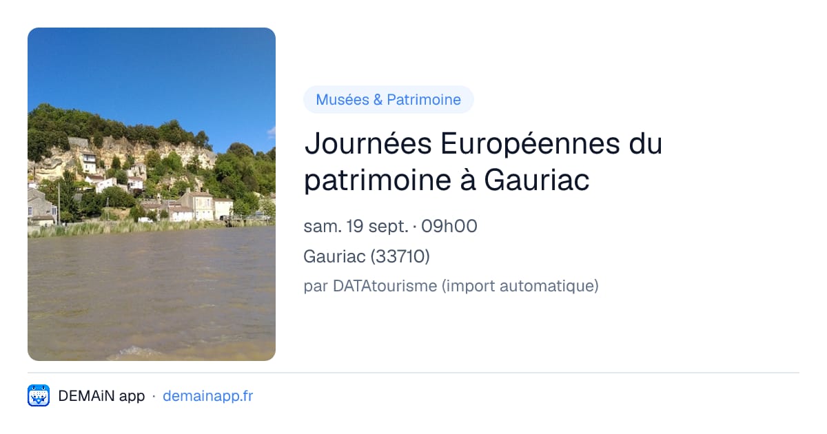 Journées Européennes du patrimoine à Gauriac — Gauriac