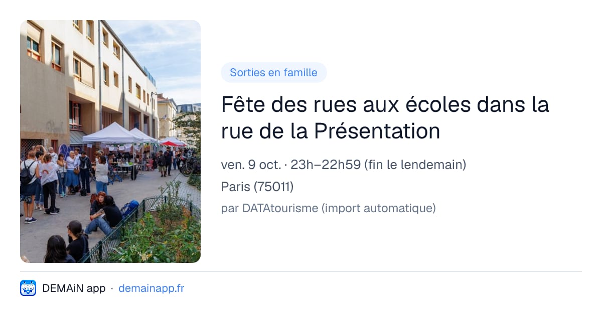 Fête des rues aux écoles dans la rue de la Présentation — Paris