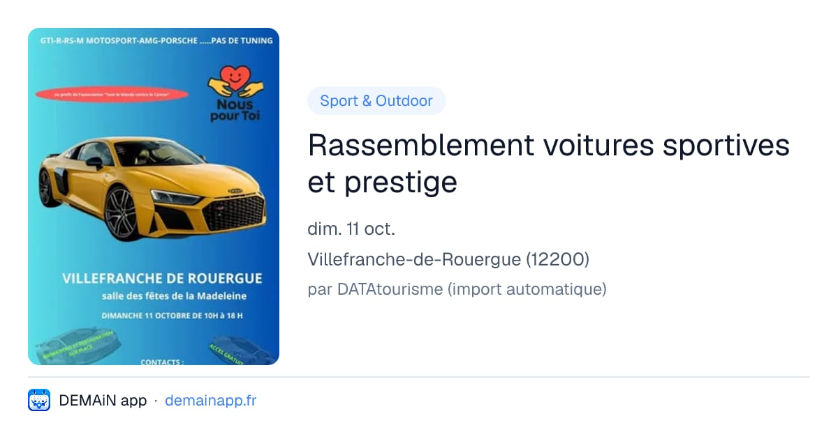 Rassemblement voitures sportives et prestige — Villefranche-de-Rouergue