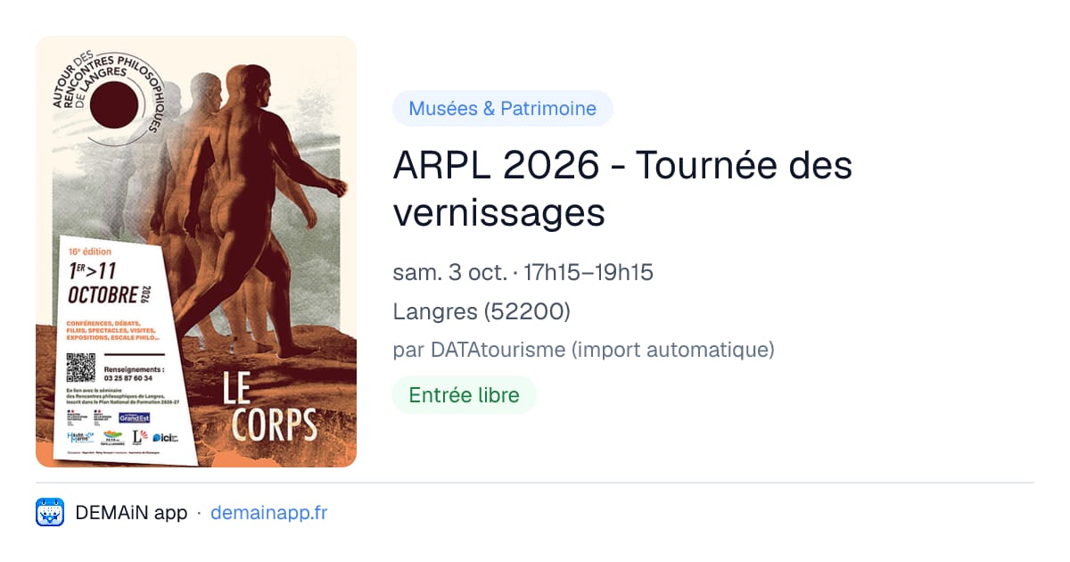 ARPL 2026 - Tournée des vernissages — Langres