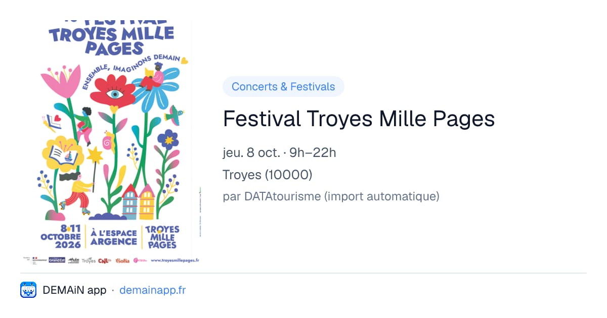 Festival Troyes Mille Pages — Troyes