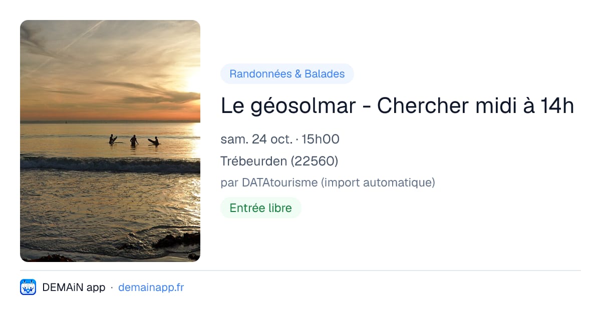 Le géosolmar - Chercher midi à 14h — Trébeurden
