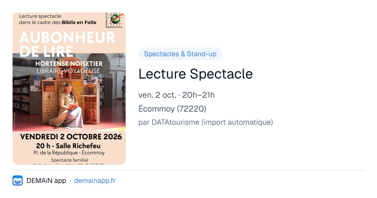 Lecture Spectacle — Écommoy