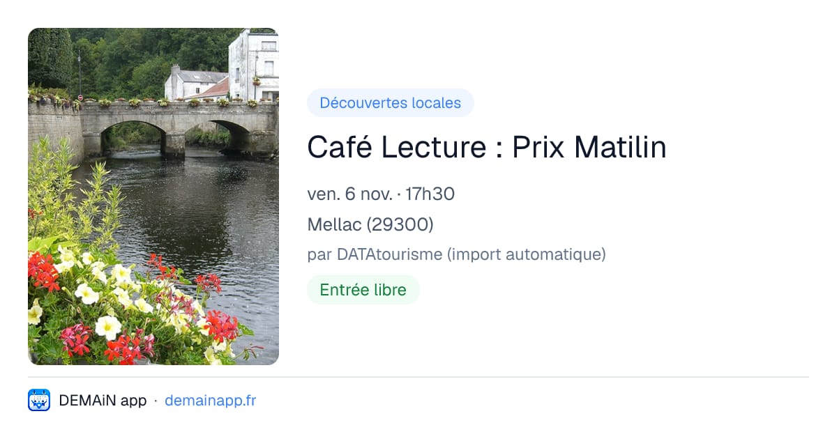 Café Lecture : Prix Matilin — Mellac