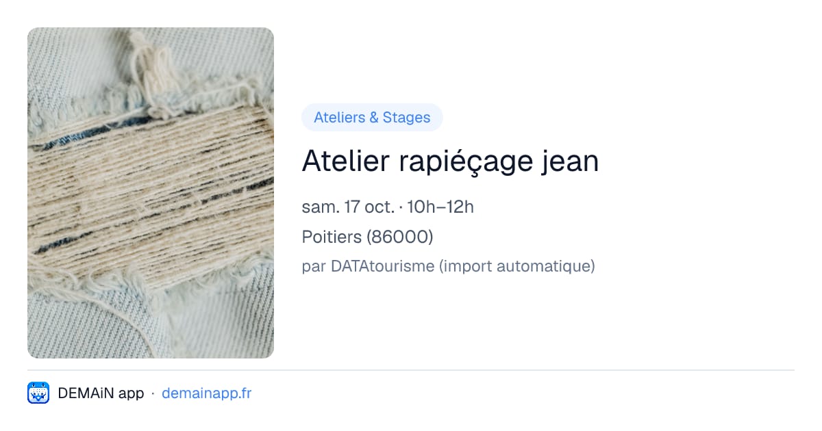 Atelier rapiéçage jean — Poitiers