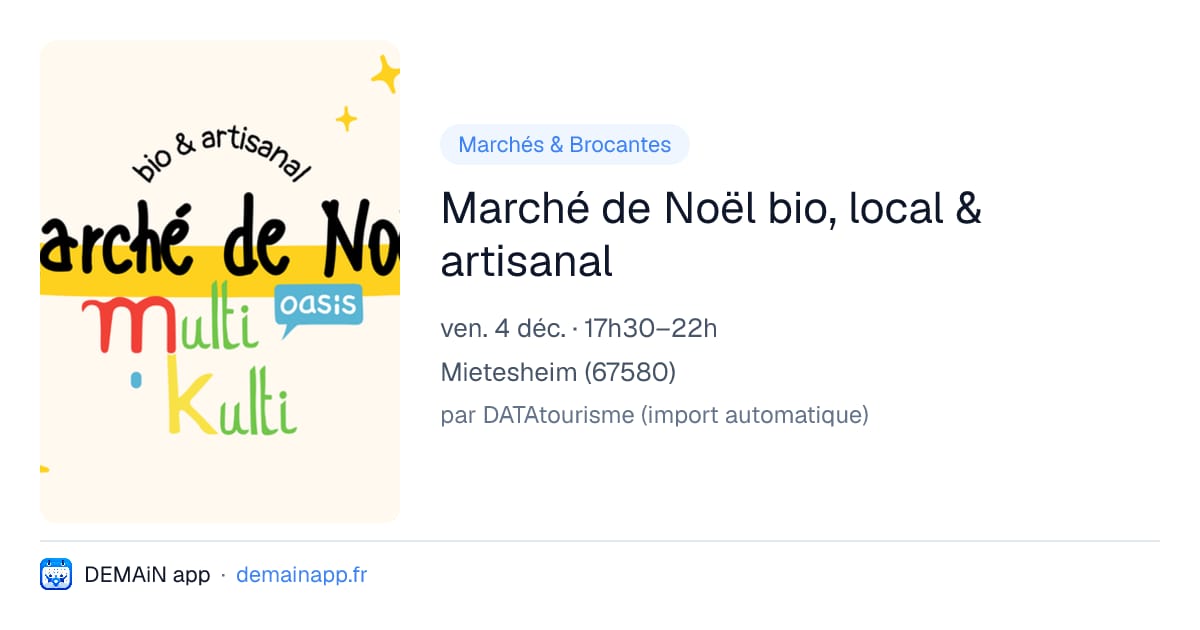 Marché de Noël bio, local & artisanal — Mietesheim