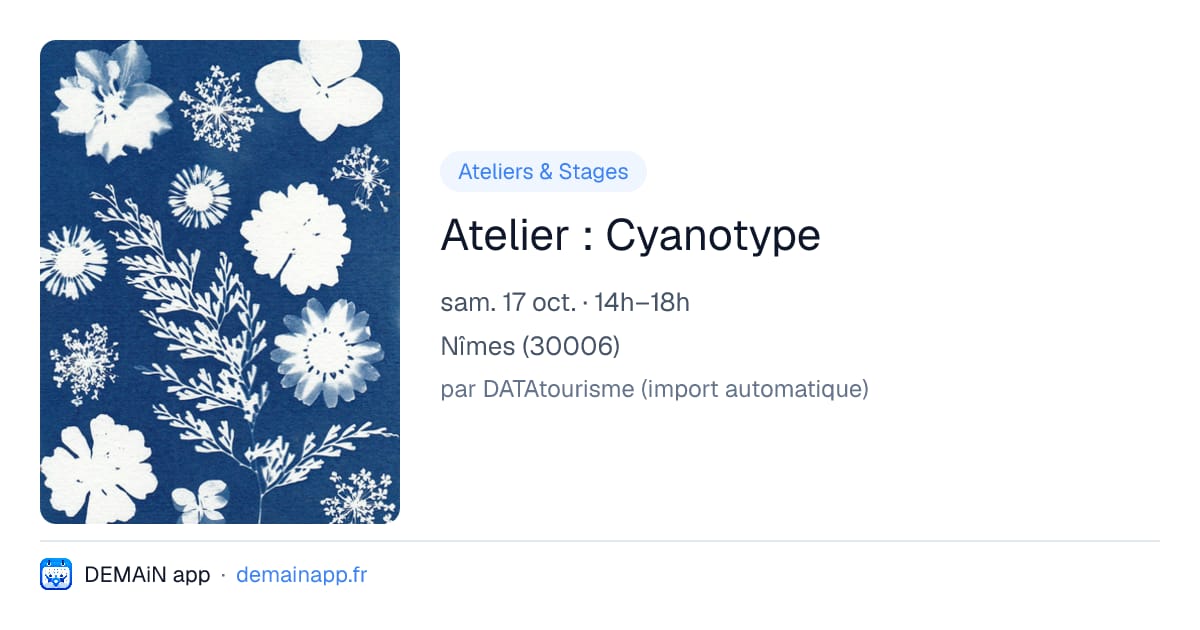 Atelier : Cyanotype — Nîmes