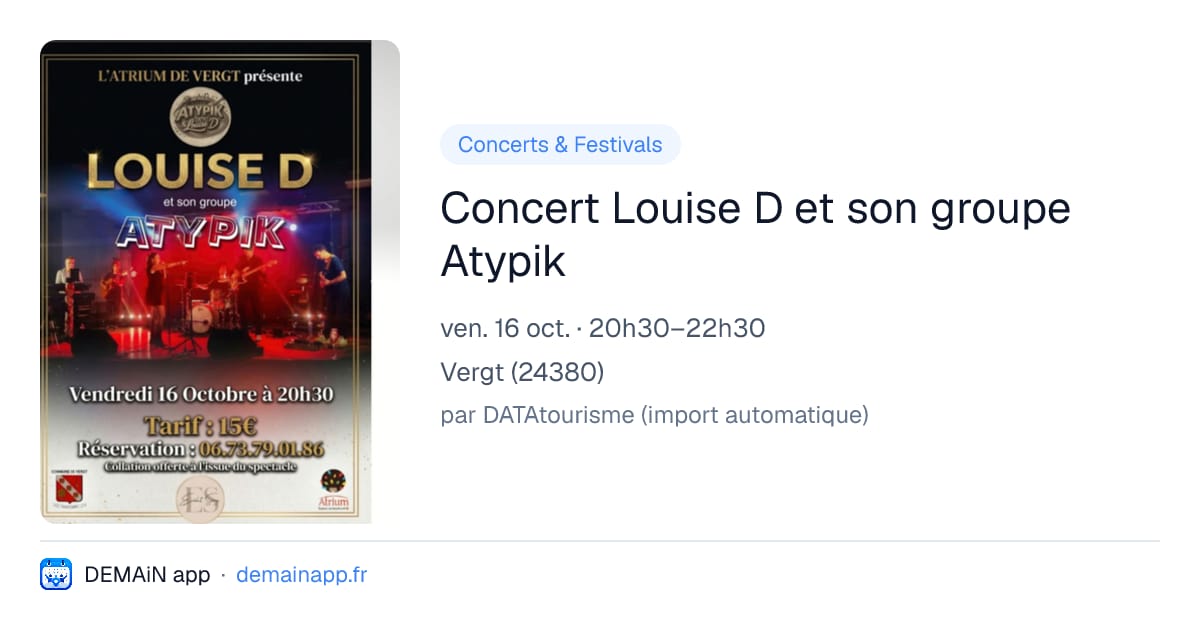 Concert Louise D et son groupe Atypik — Vergt