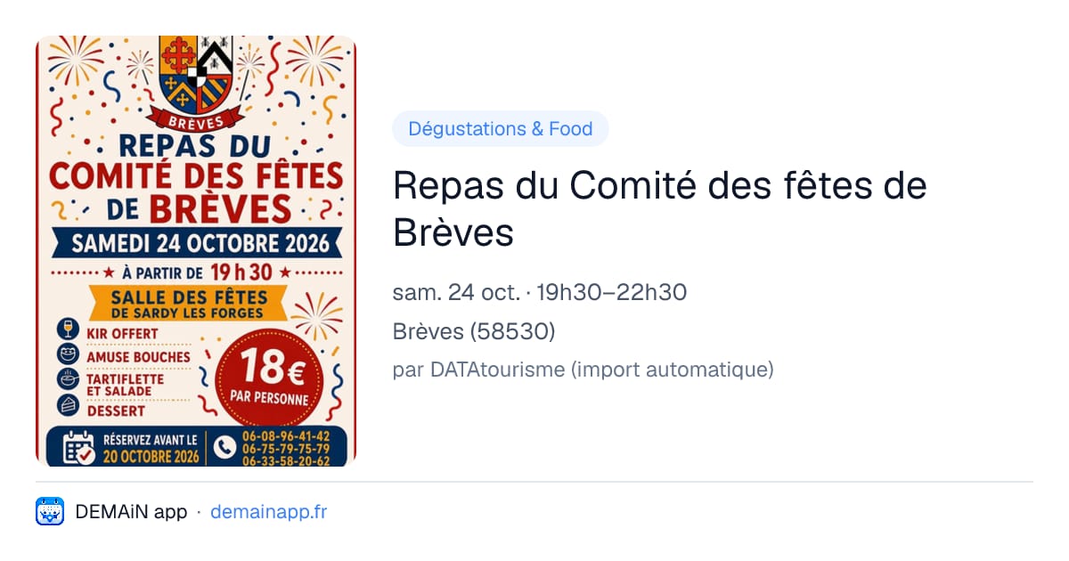 Repas du Comité des fêtes de Brèves — Brèves
