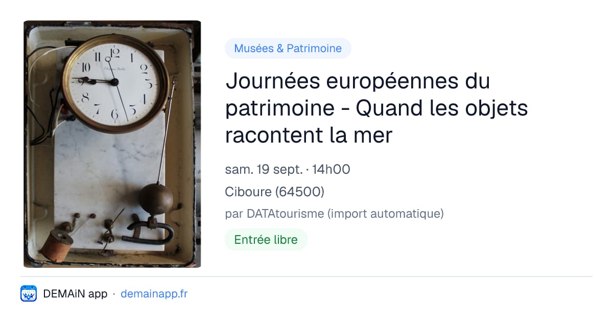 Journées européennes du patrimoine - Quand les objets racontent la mer — Ciboure