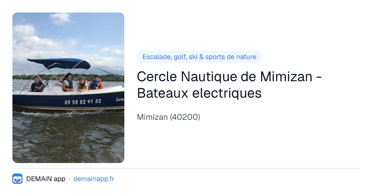 Cercle Nautique de Mimizan - Bateaux electriques — Mimizan
