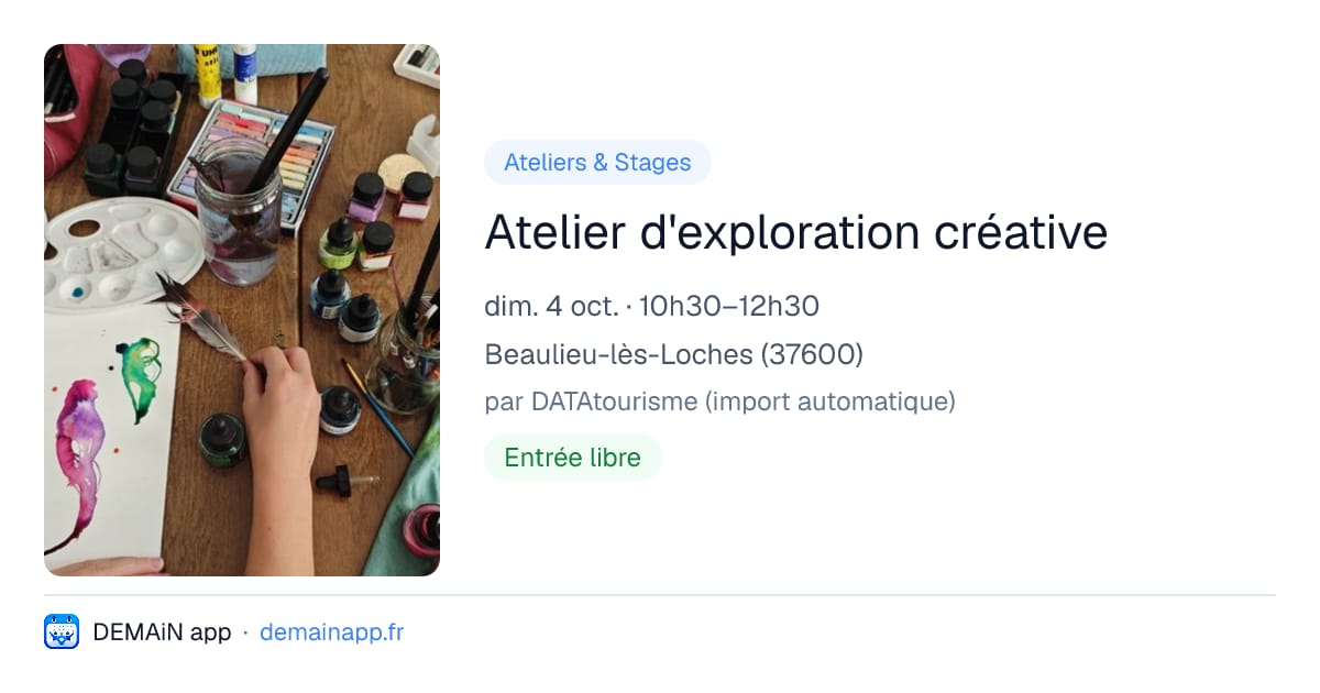 Atelier d'exploration créative — Beaulieu-lès-Loches