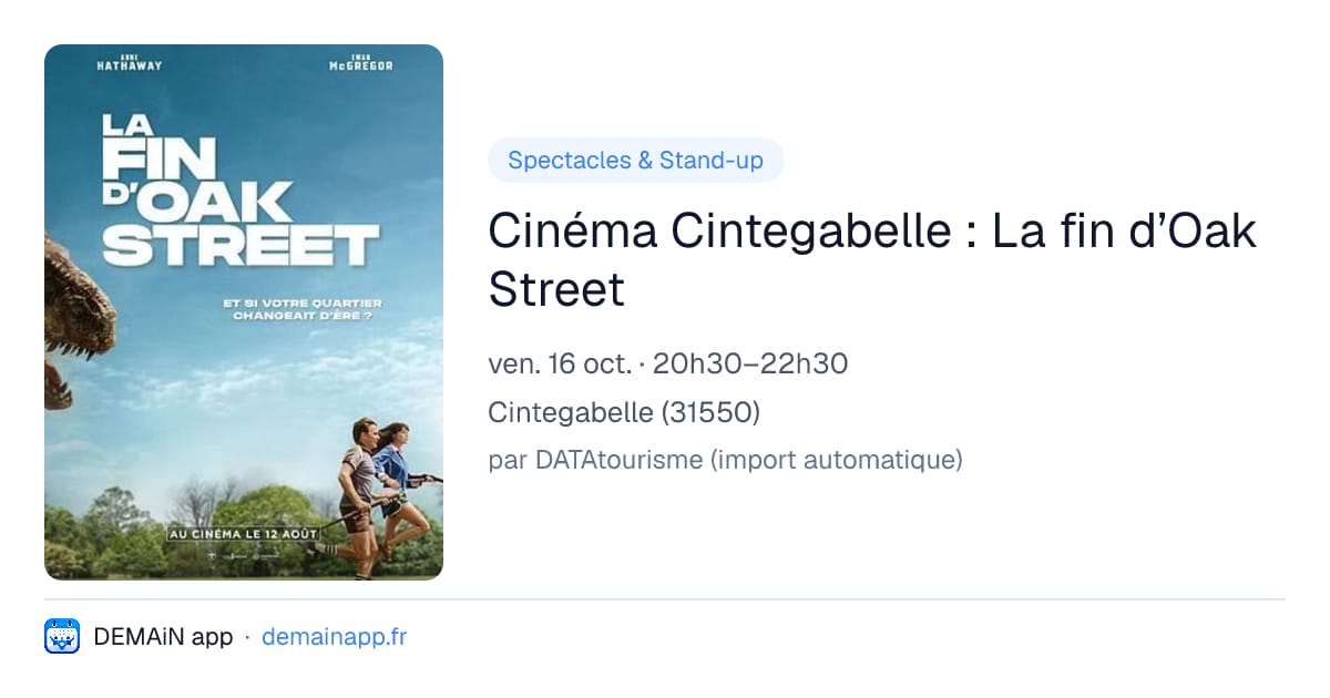Cinéma Cintegabelle : La fin d’Oak Street — Cintegabelle