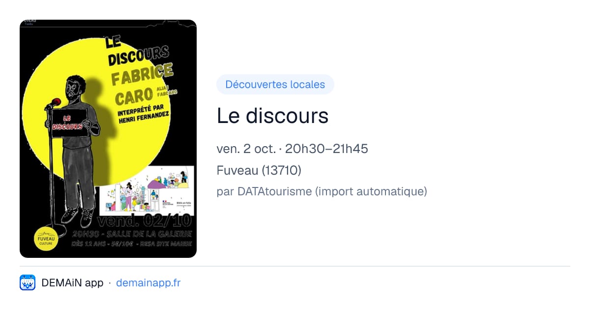 Le discours — Fuveau