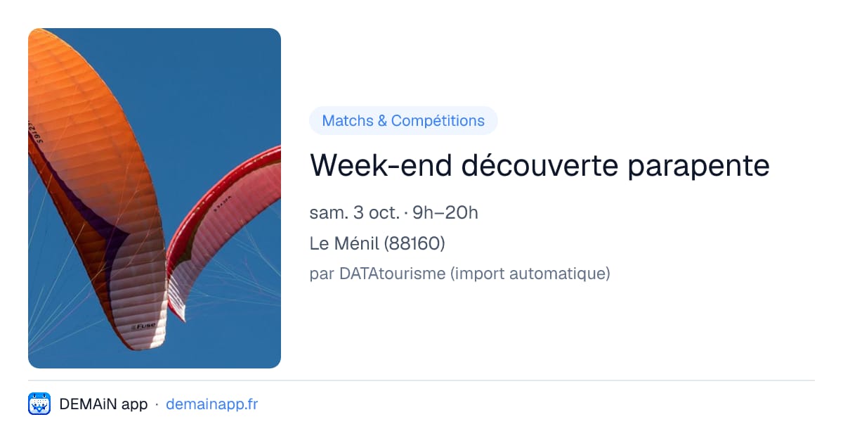 Week-end découverte parapente — Le Ménil