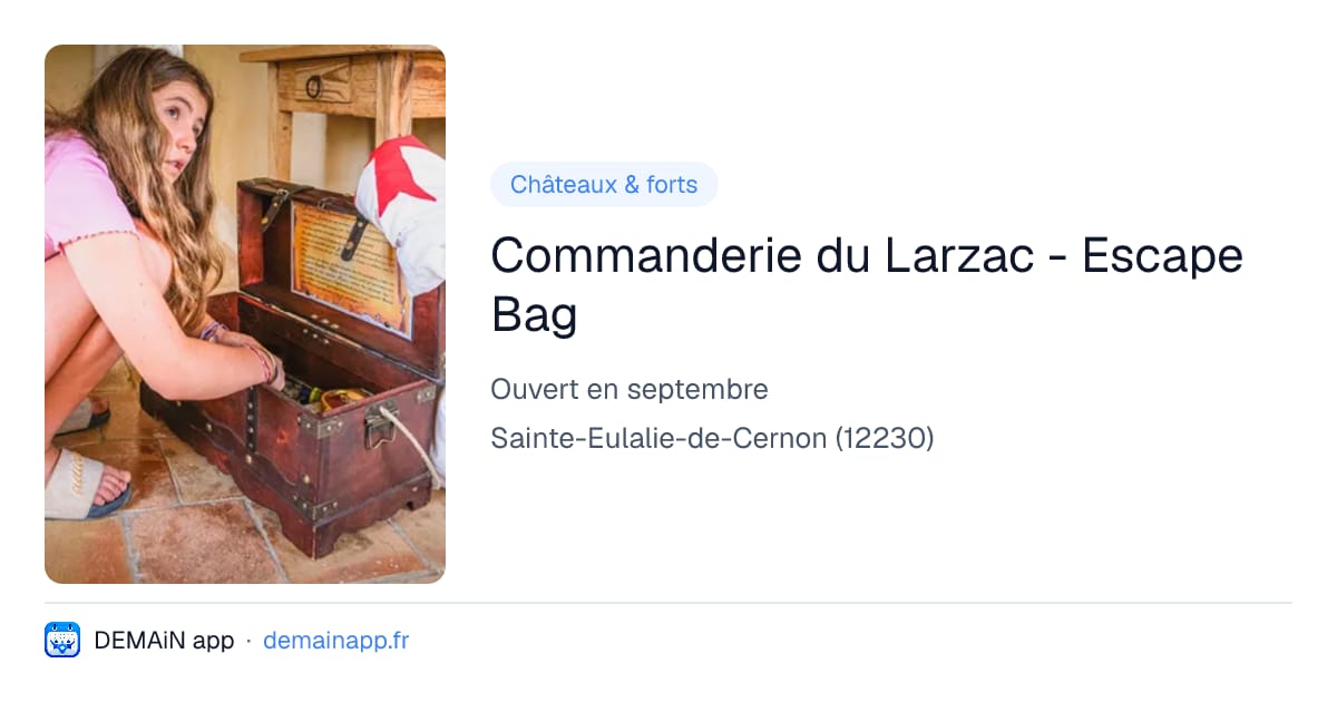 Commanderie du Larzac - Escape Bag — Sainte-Eulalie-de-Cernon