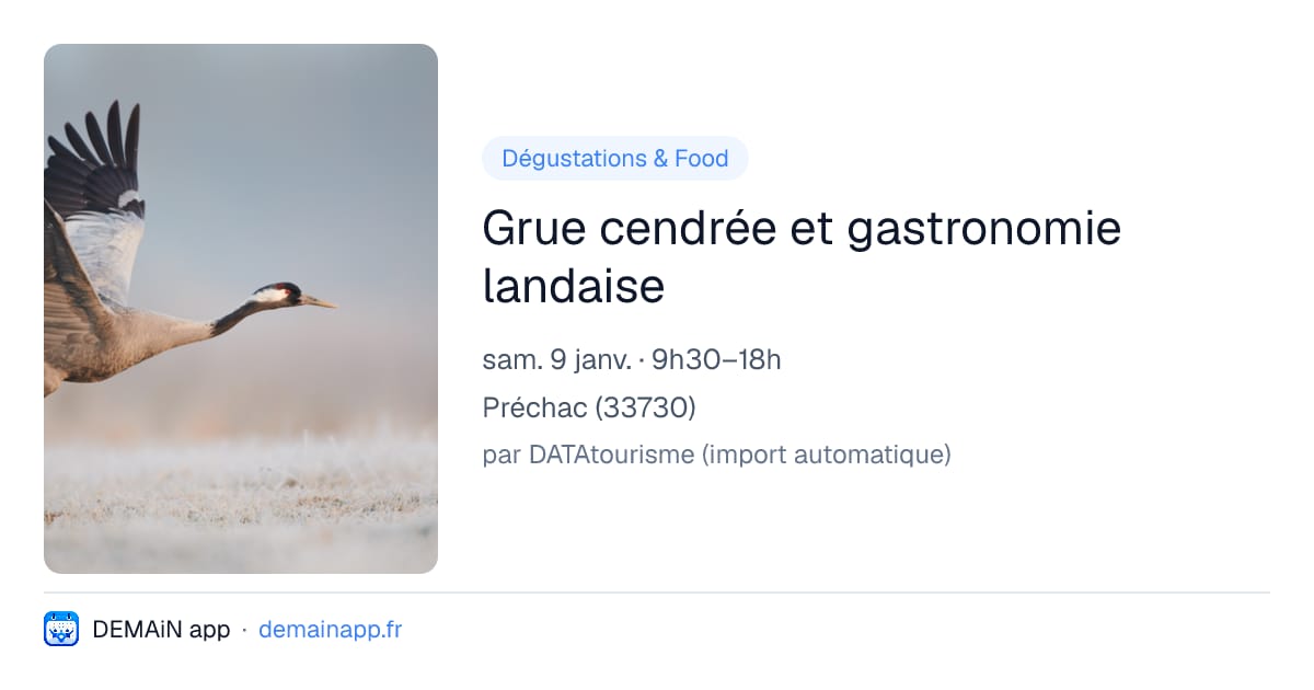 Grue cendrée et gastronomie landaise — Préchac
