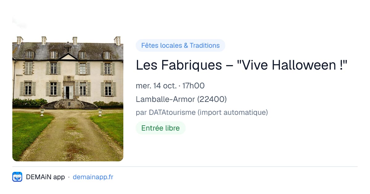 Les Fabriques – "Vive Halloween !" — Lamballe-Armor